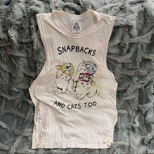 UNIF : Snapbacks And Cats Too Distressed Muscle Shirt